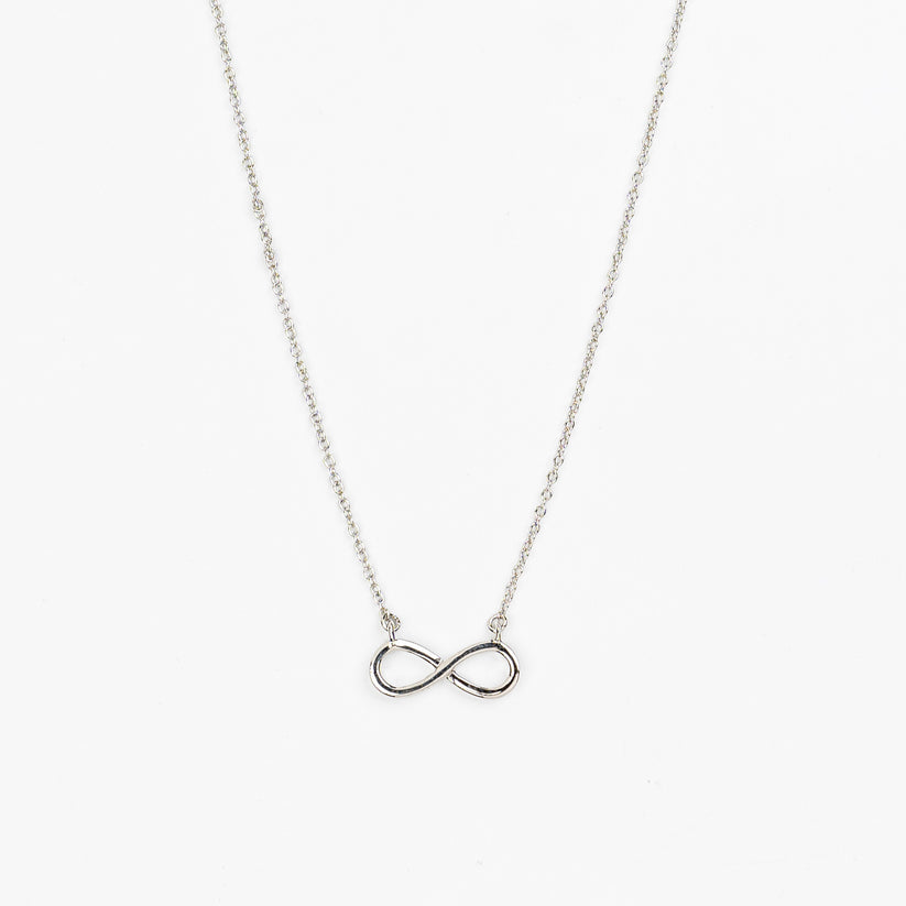 Sideways Infinity Necklace with Flush-Set Natural Diamond