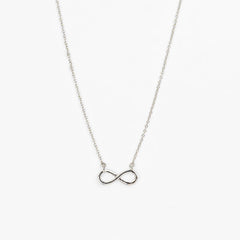 Sideways Infinity Necklace with Flush-Set Natural Diamond