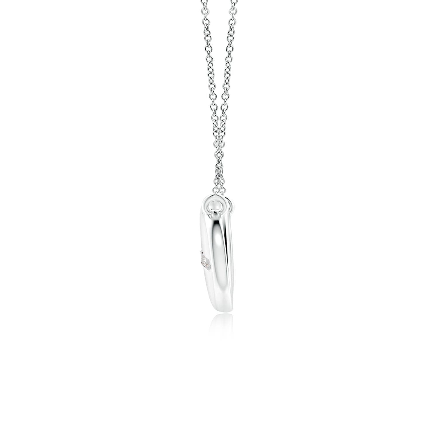 Sideways Infinity Necklace with Flush-Set Natural Diamond