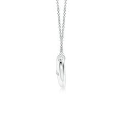 Sideways Infinity Necklace with Flush-Set Natural Diamond