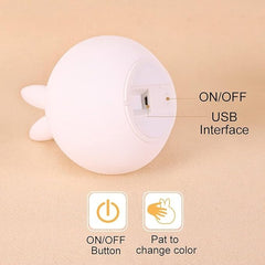 Cute Bunny Night Lamp - Touch Sensitive, Color Changing, Rechargable