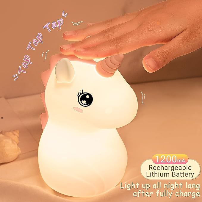 Rhino Baby Night Lamp - Touch Sensitive, Color Changing, Rechargable