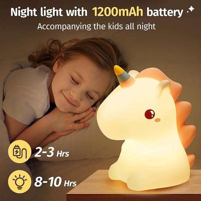 Rhino Baby Night Lamp - Touch Sensitive, Color Changing, Rechargable